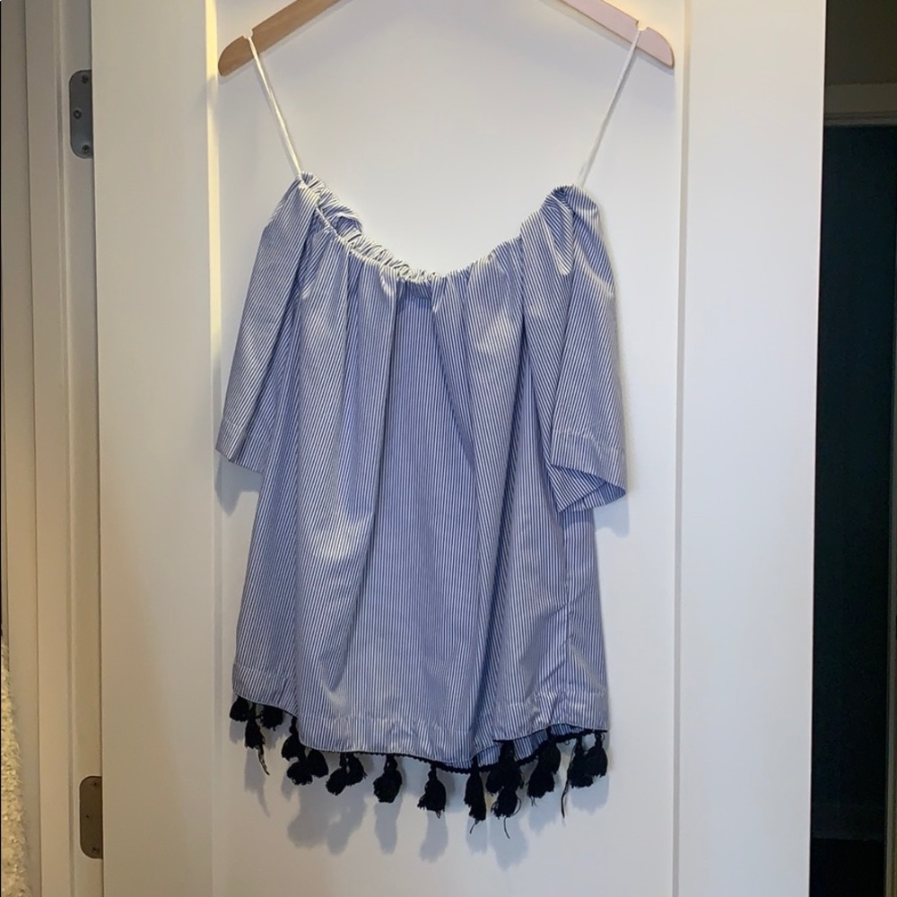Off the shoulder tassel top